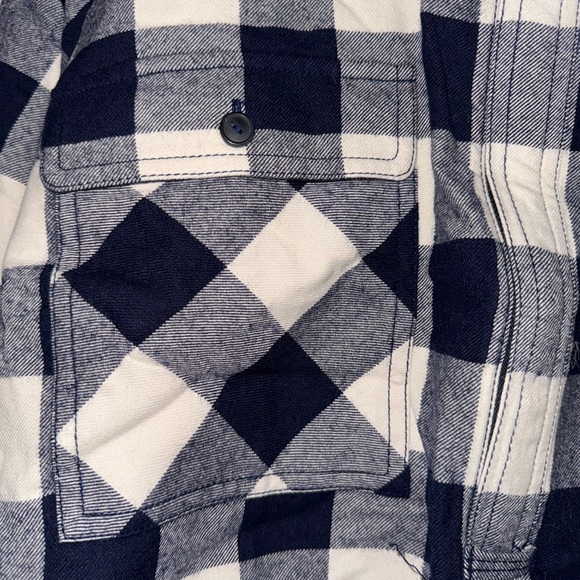 J. Crew Women's Navy and White Checkered Shirt - Picture 3 of 5